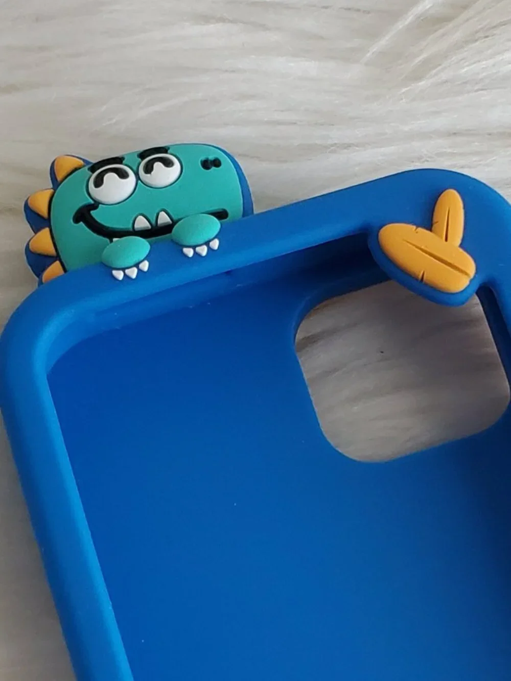 Luyiilo Kids Blue Dinosaur Mini Smart Phone Durable Silicone Shell